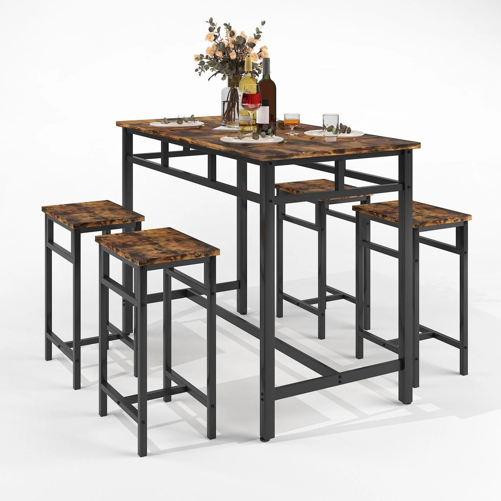 5-Piece Counter Height Pub Dining Set with Foot Support H773245