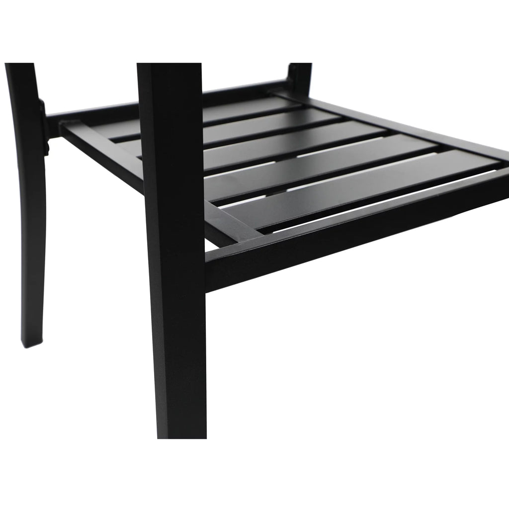 6-Piece Outdoor Patio Set with 10 FT Umbrella, 4 Stacking Chairs & Square Dining Table B471