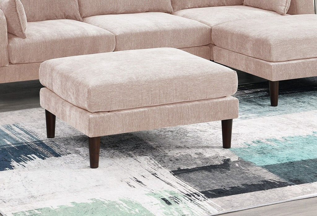 5pc Modular Sectional Set with Armless Chair Corner Wedge and Ottoman O8759