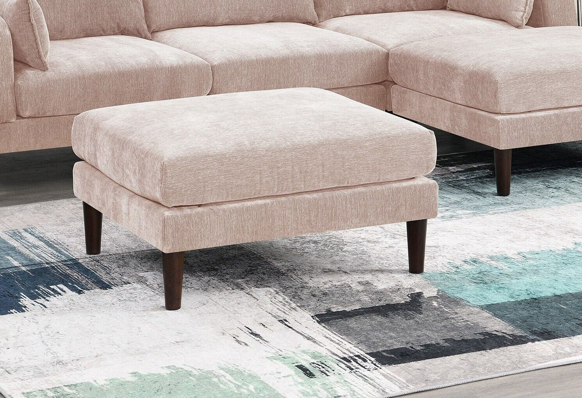 5pc Modular Sectional Set with Armless Chair Corner Wedge and Ottoman O8759
