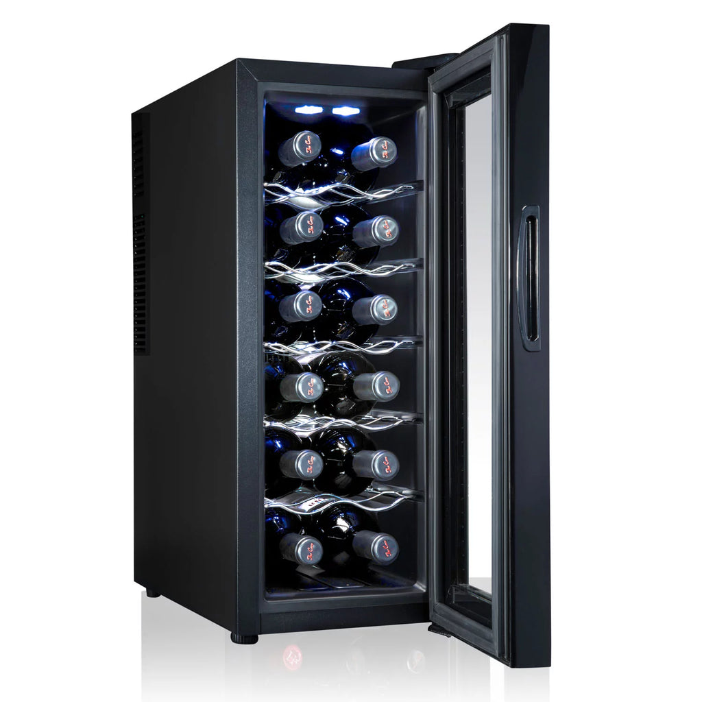 12 Bottle Thermoelectric Freestanding Wine Cooler Black F137234