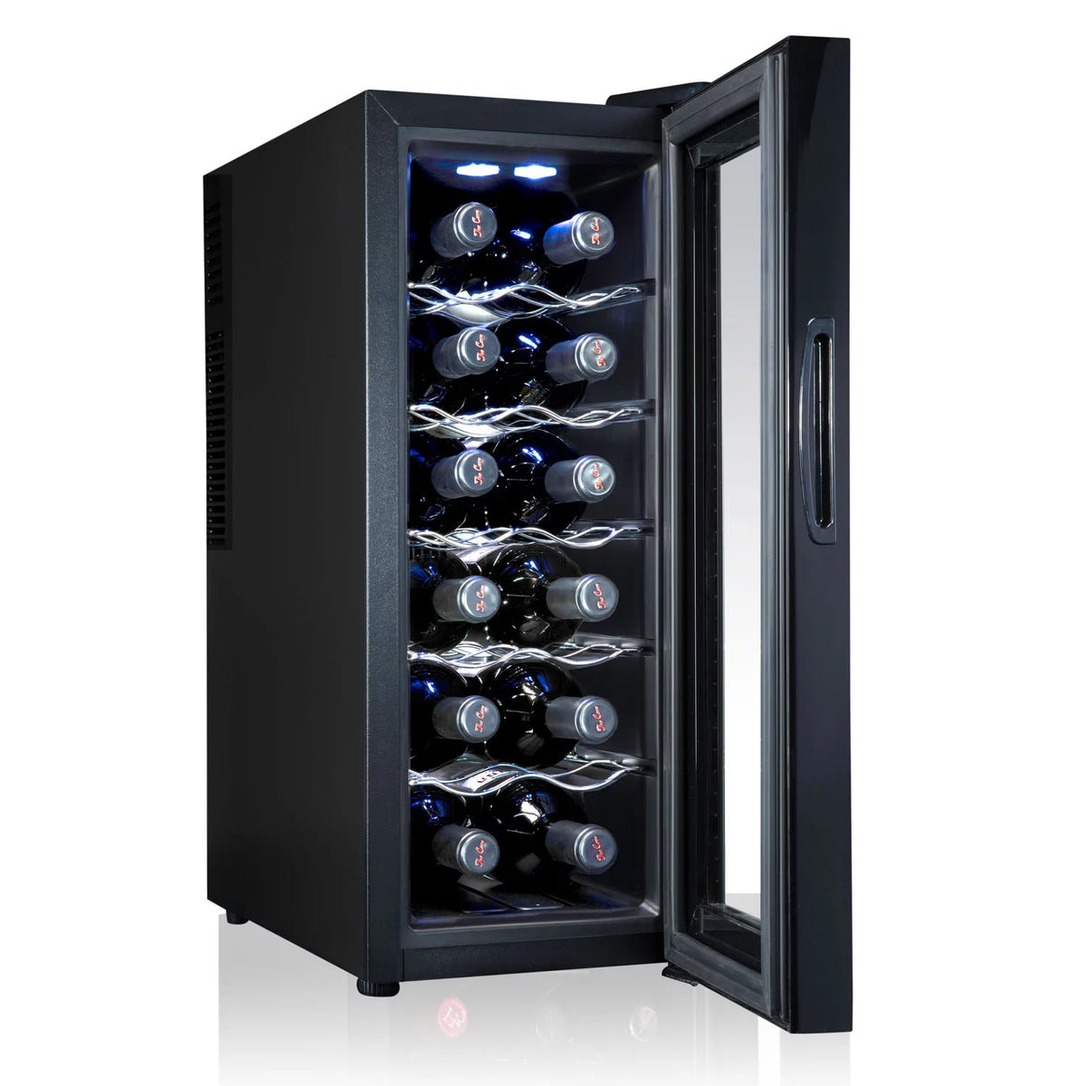 12 Bottle Thermoelectric Freestanding Wine Cooler Black F137234