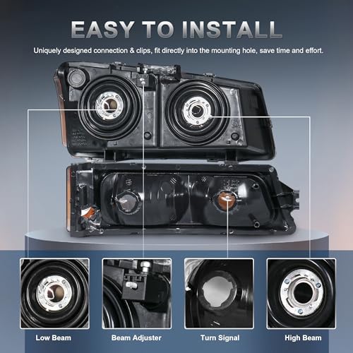 Black Housing Clear Lens Headlight Assembly B89400