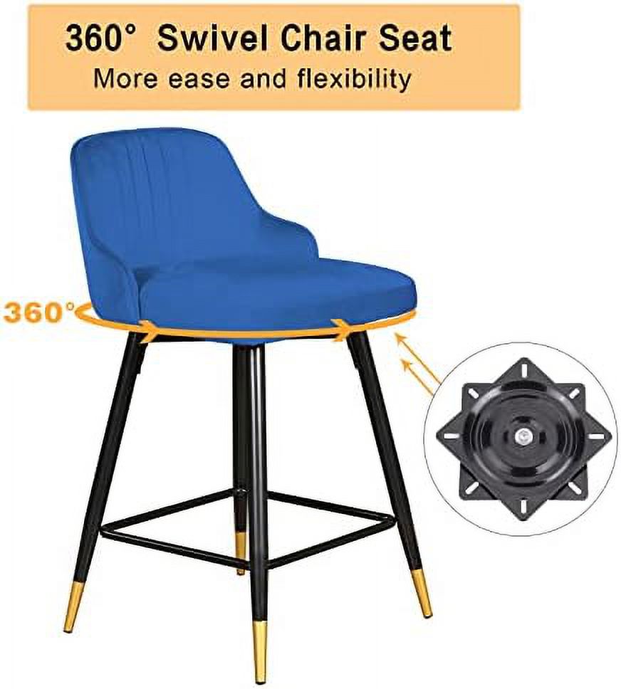 Gray Velvet Swivel Counter Height Stools Set of 2 Z9143