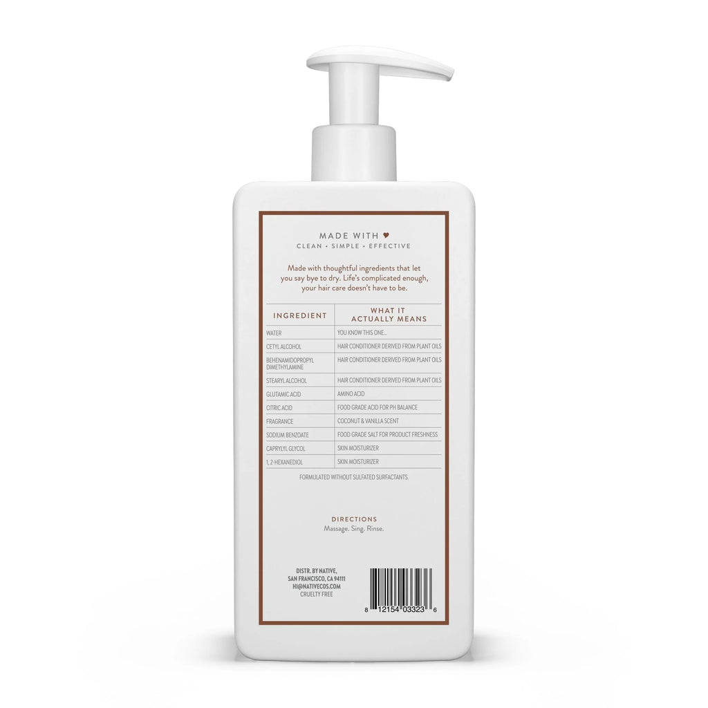 Moisturizing Conditioner Coconut & Vanilla Sulfate & Paraben Free 16.5 oz X385
