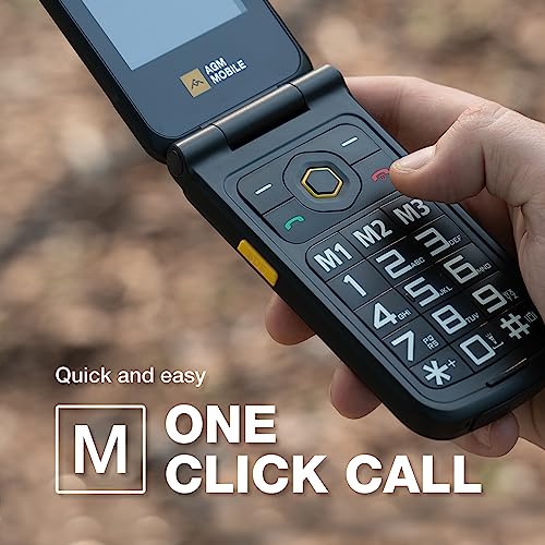 Rugged Flip Phone, 4G LTE Basic Cell Phone, Waterproof, Drop-Proof, Dual SIM Cards B93790