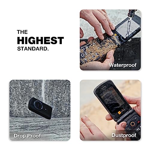 Rugged Flip Phone, 4G LTE Basic Cell Phone, Waterproof, Drop-Proof, Dual SIM Cards B93790
