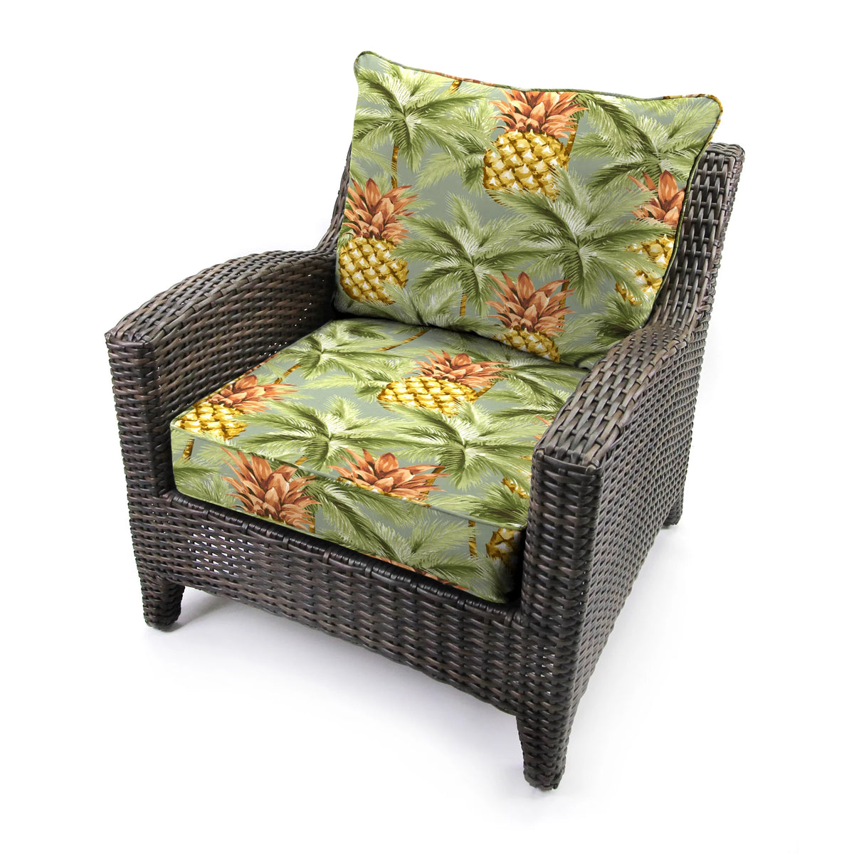 Green Tropical Rectangular Outdoor Deep Seating Chair Cushion F197