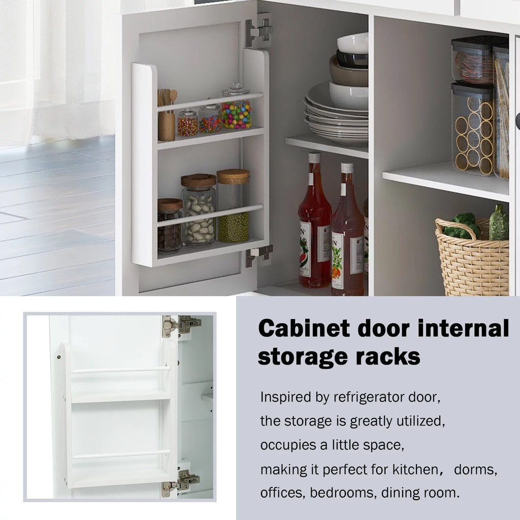 White Kitchen Island with Storage P3349