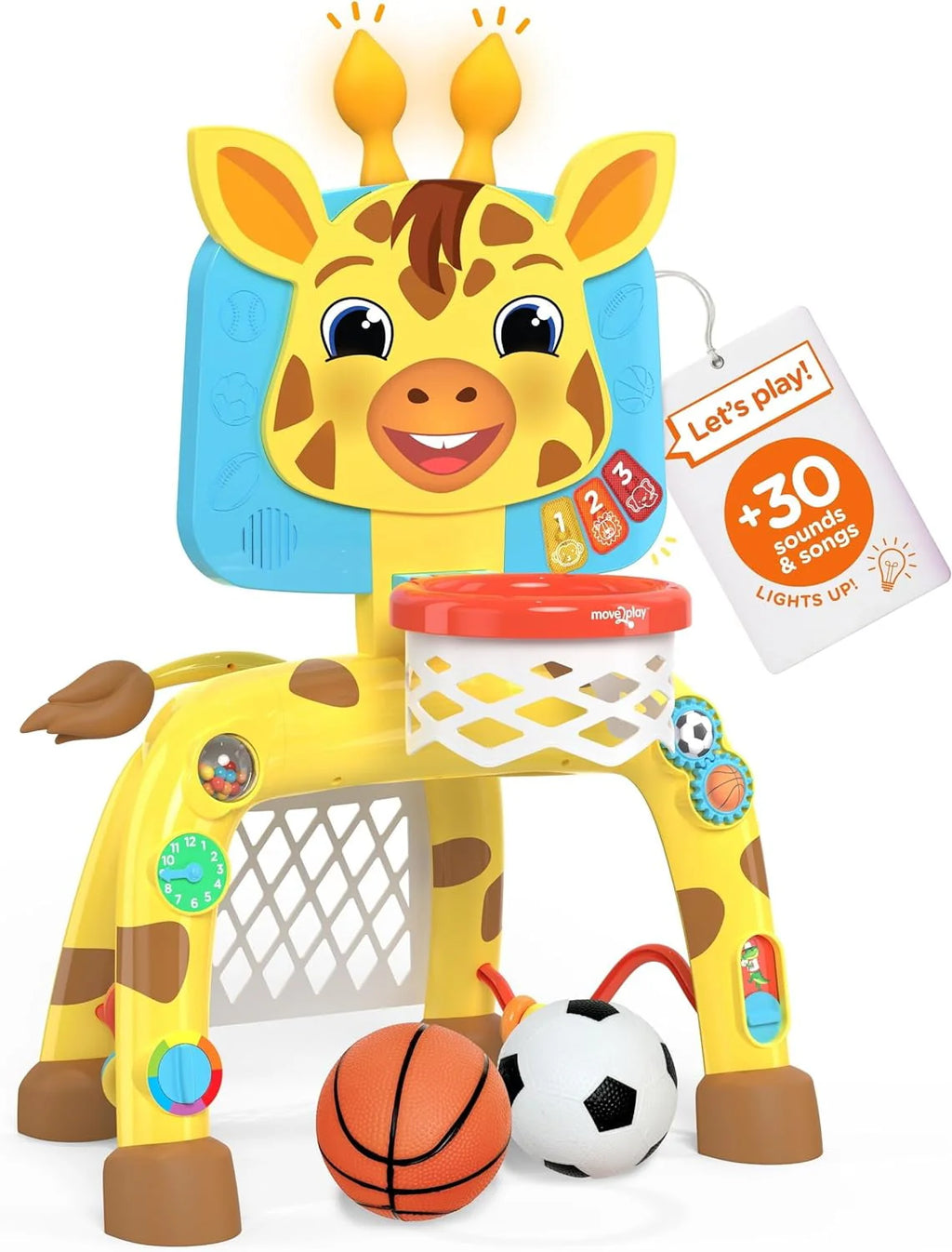 Giraffe Basketball Hoop & Soccer Goal Activity Center V87924
