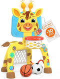 Giraffe Basketball Hoop & Soccer Goal Activity Center V87924