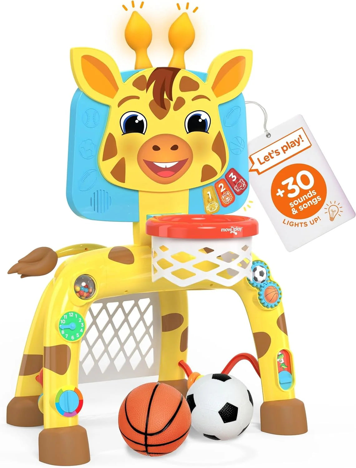 Giraffe Basketball Hoop & Soccer Goal Activity Center V87924