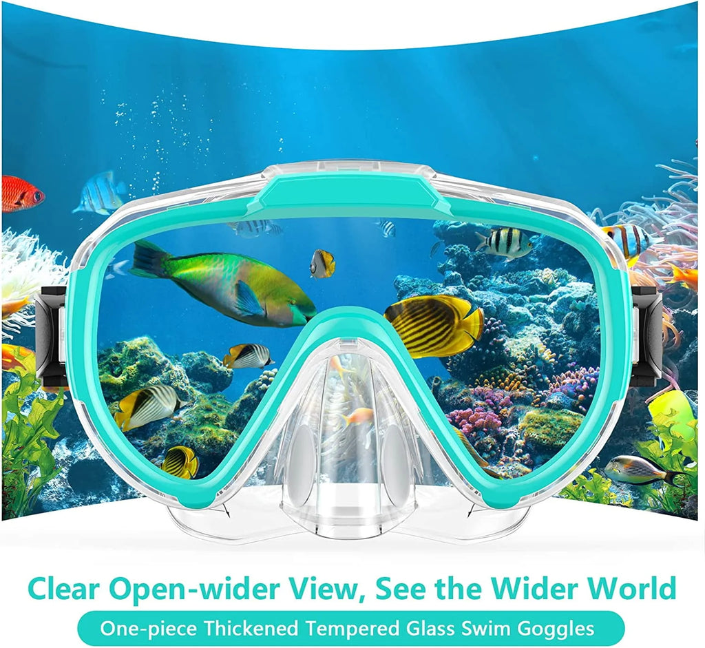 Adult Anti Fog Tempered Glass Swim Goggles with Nose Cover Z748686