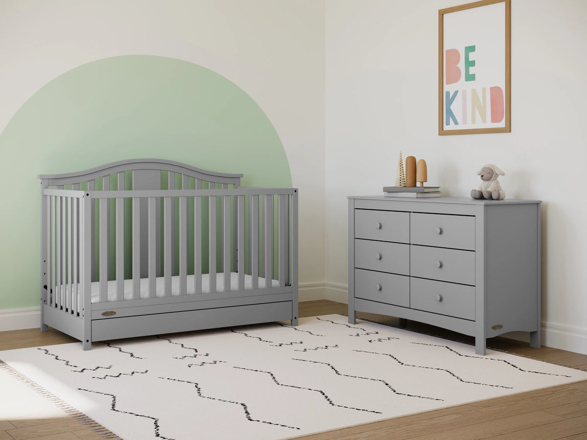White 6 Drawer Double Dresser Q918