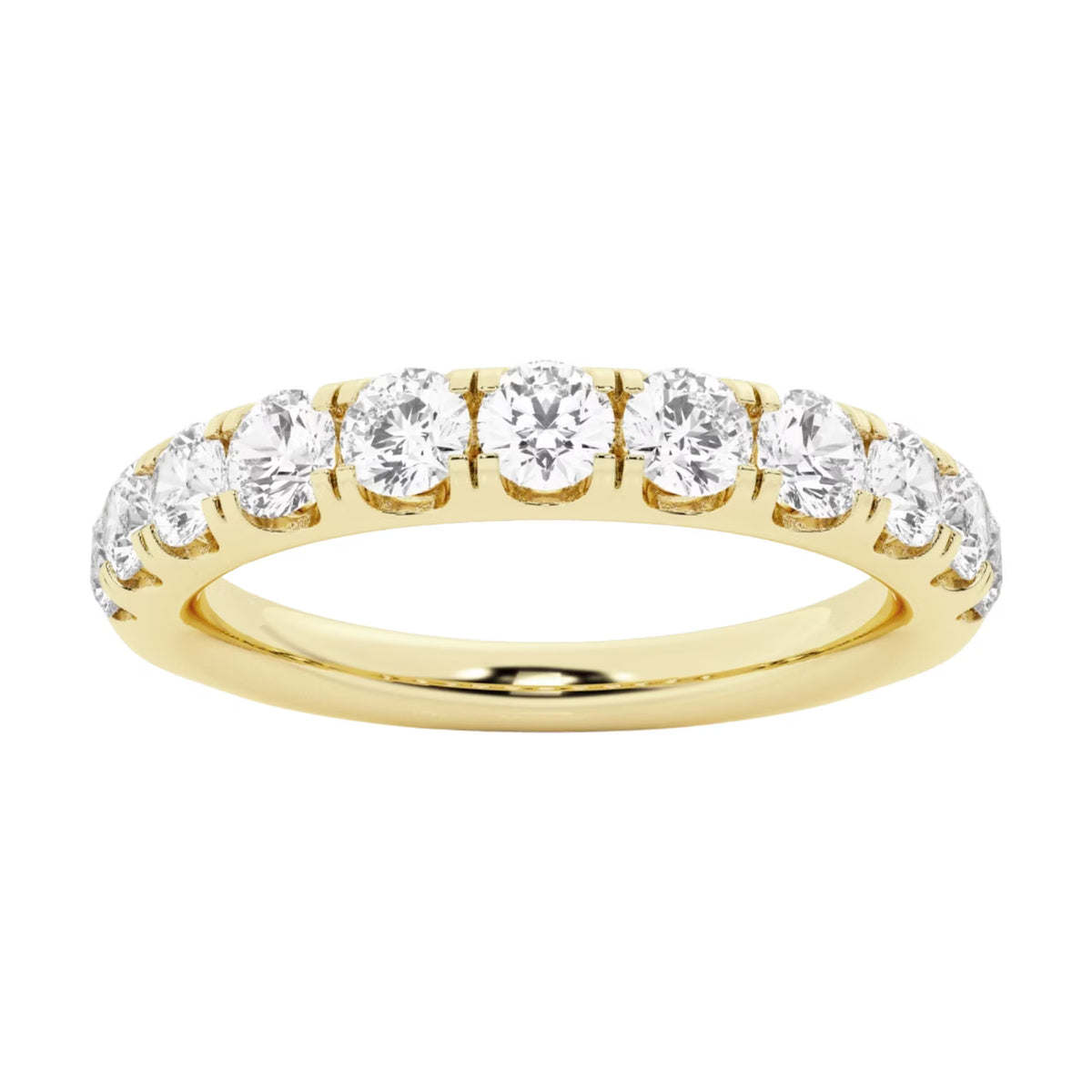 14k Solid Rose Gold Pave Set Half Eternity Diamond Wedding Band V5584