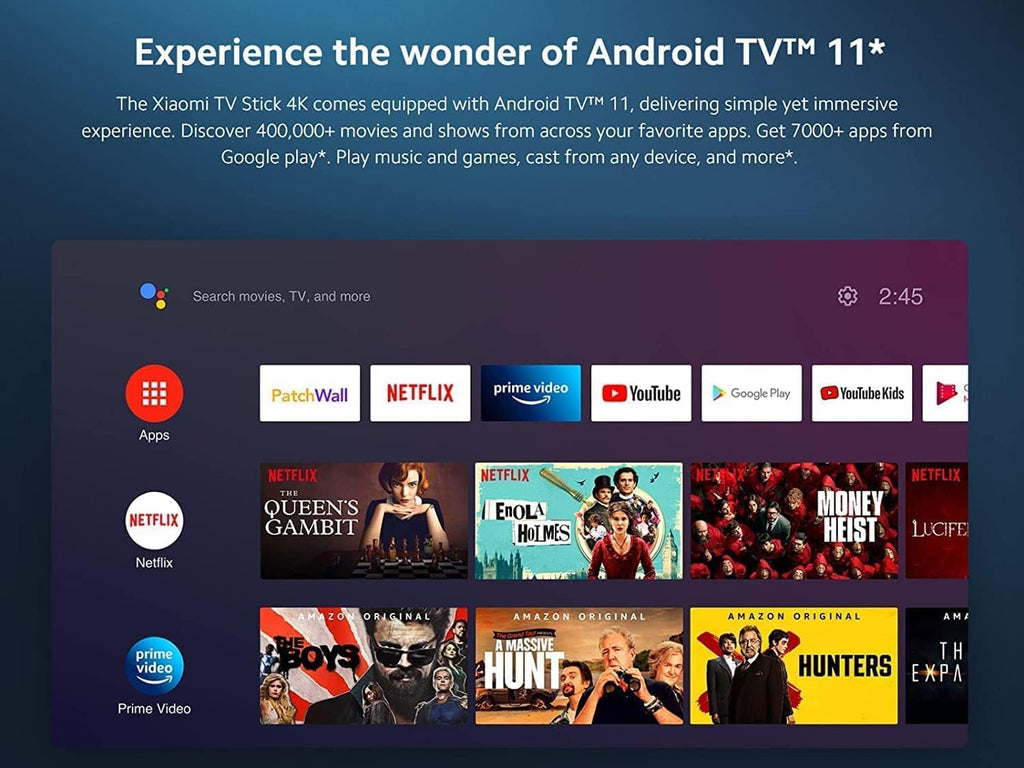 4K Ultra HD Streaming Device with Android TV 11 and Google Assistant Voice Remote T25246