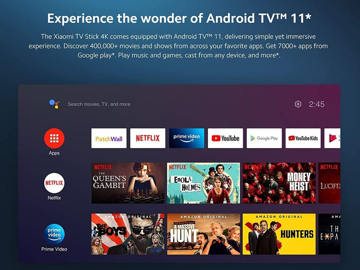 4K Ultra HD Streaming Device with Android TV 11 and Google Assistant Voice Remote T25246