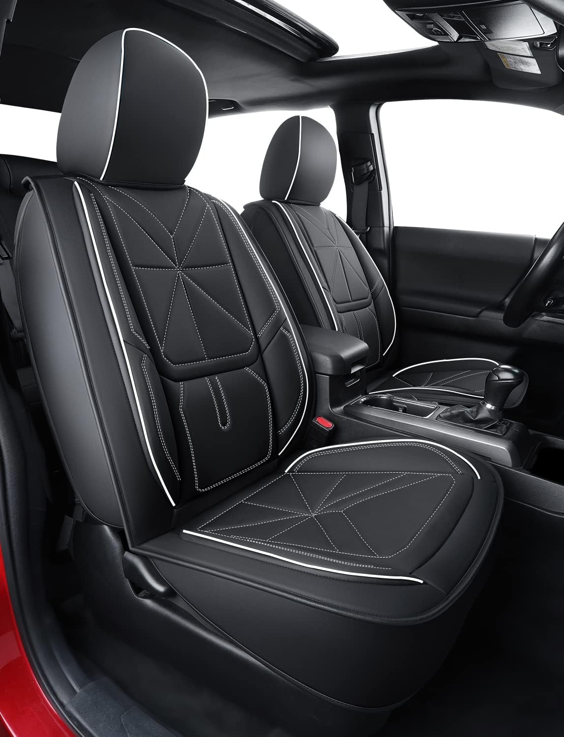 Black Faux Leather Full Set Seat Covers C98685
