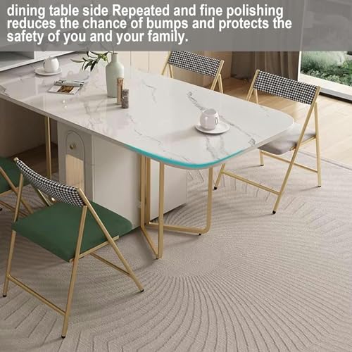 Folding Square Dining Table with Wheels and Storage Racks R64809
