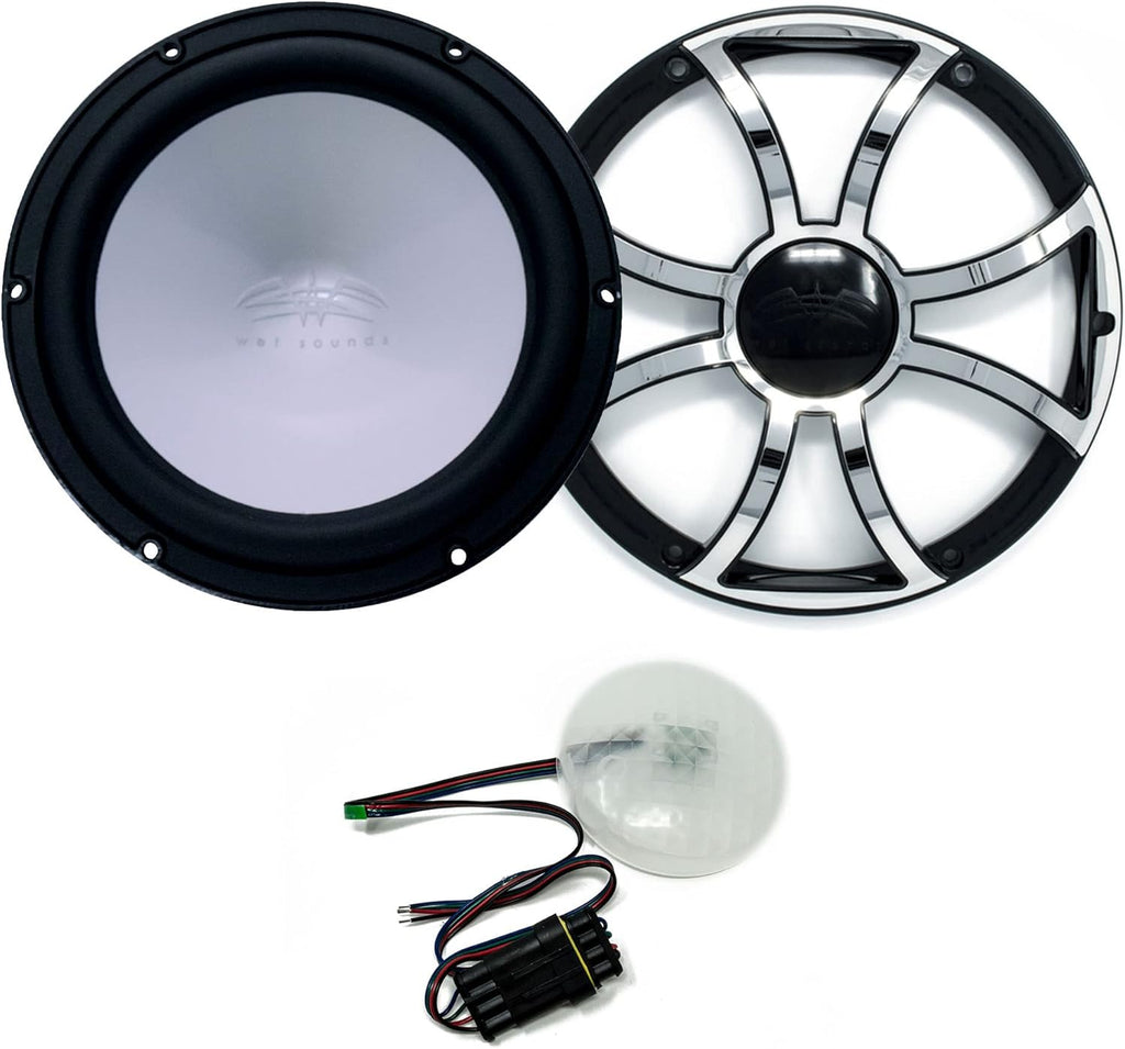8" Black 4-Ohm Subwoofer with Subwoofer Grill with RGB LED kit O23583