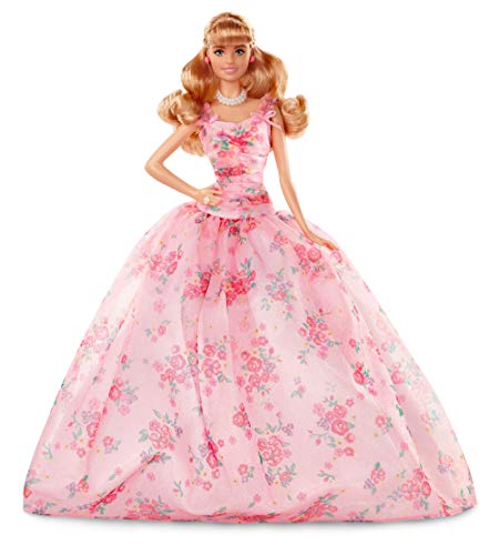 11.5-inch Blonde Hair Doll with Floral Gown and Doll Stand T1139