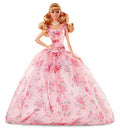11.5-inch Blonde Hair Doll with Floral Gown and Doll Stand T1139