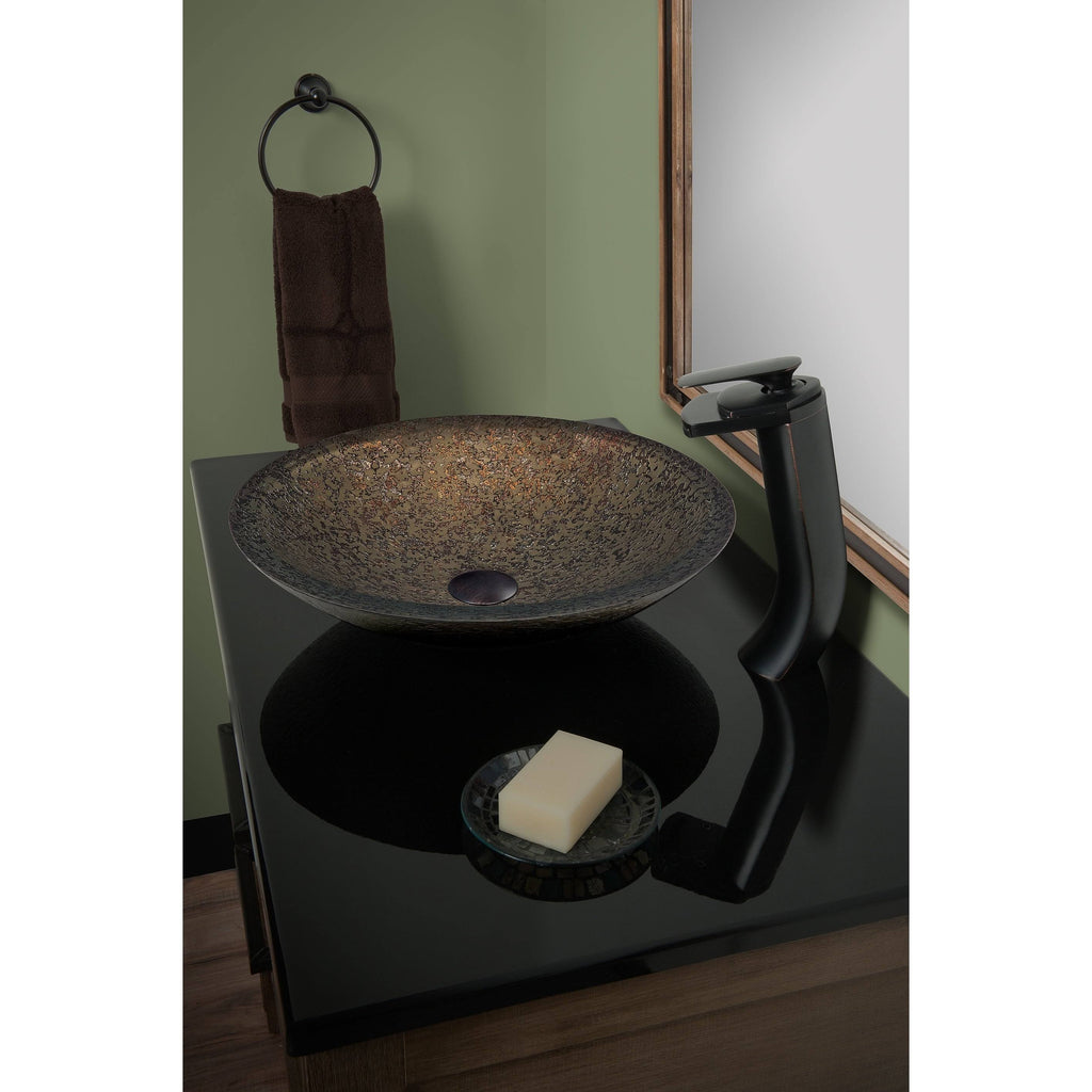 Oil Rubbed Bronze Waterfall Vessel Faucet Set J833451