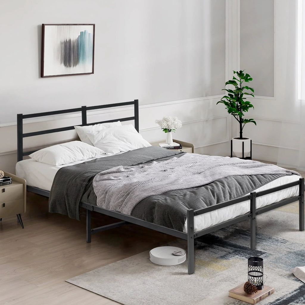 King 14 Inch Metal Bed Frame with Headboard and Footboard H52451