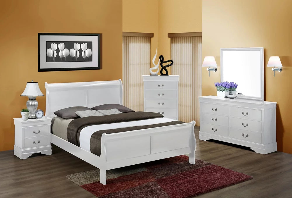 White 5pc Wood Bedroom Furniture Set T579