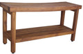 Teak Shower Bench with Shelf Y875606