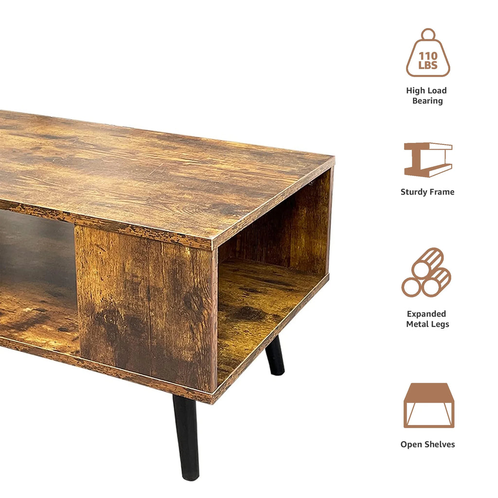 Rectangle Wooden Coffee Table with Open Storage F714777