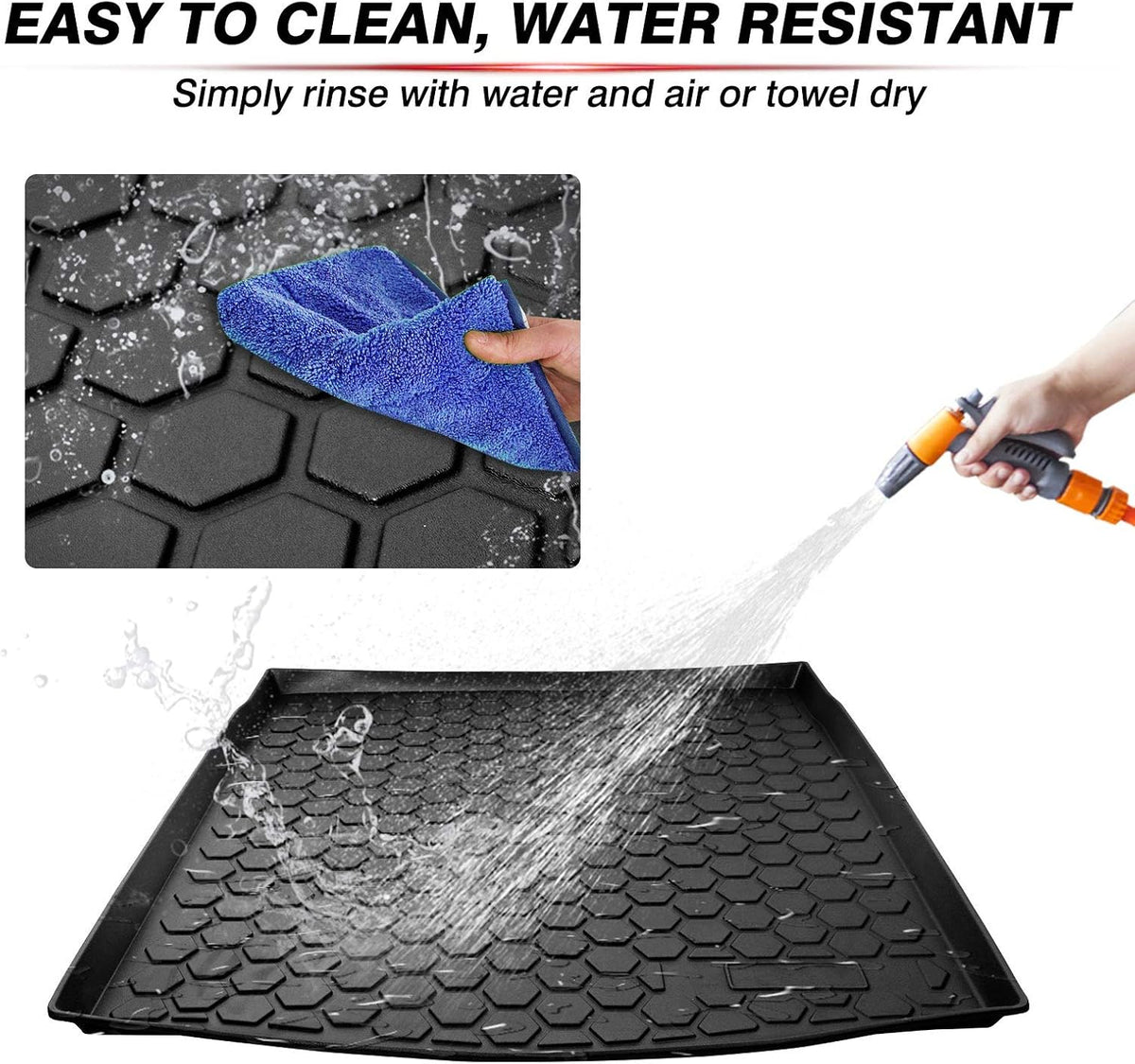 Black Non-Slip TPO Car Cargo Mat Pack of 2 D64877