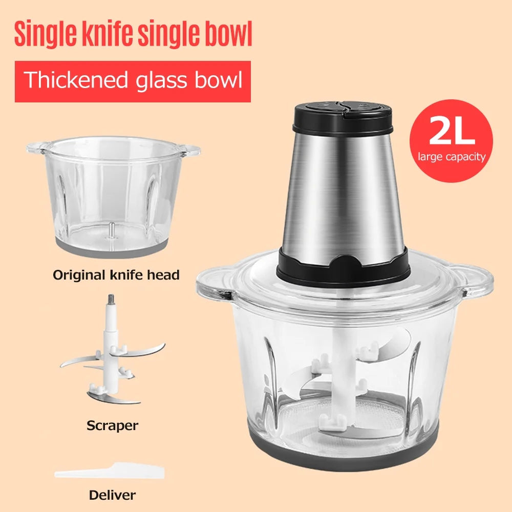 Stainless Steel 2L Electric Meat Grinder Blender B333