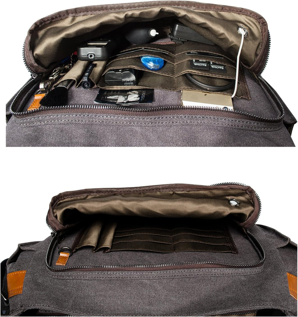 Camera Messenger Bag for DSLR Cameras Laptop 15.6inch Shoulder Bag with Camera Insert Sleeve F98074
