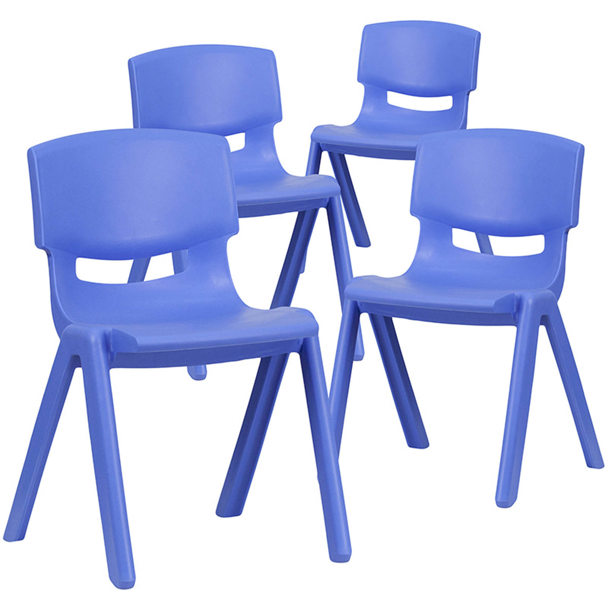 Blue Plastic Stackable School Chair, 4 Pack N453519