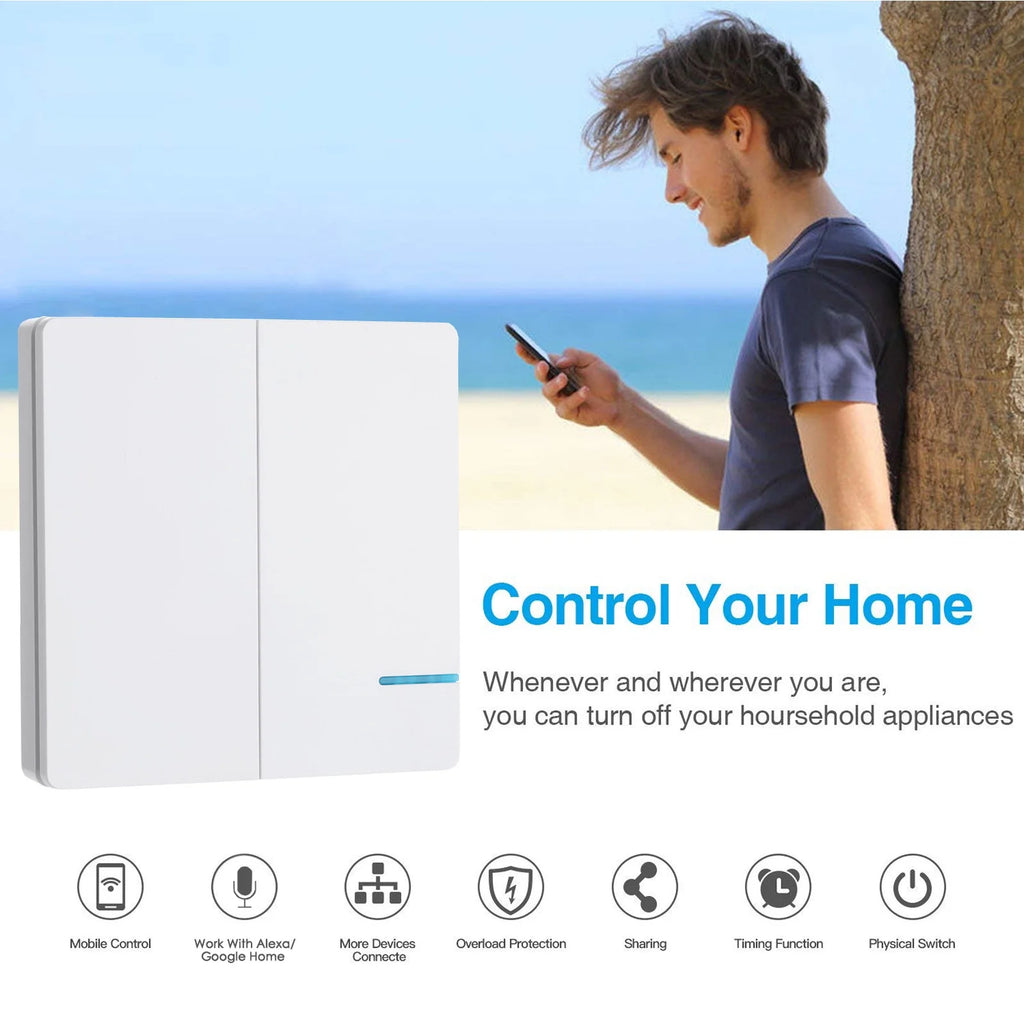 2-gang Smart Light Switch with WiFi Receiver W350918