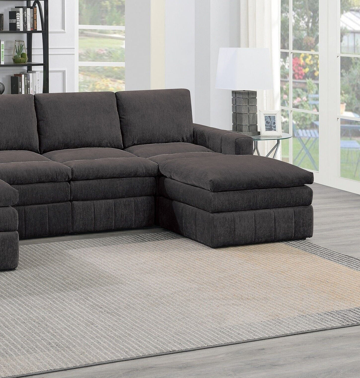 Plush Cushion 6pc Modular Sectional Set with Ottoman F734779