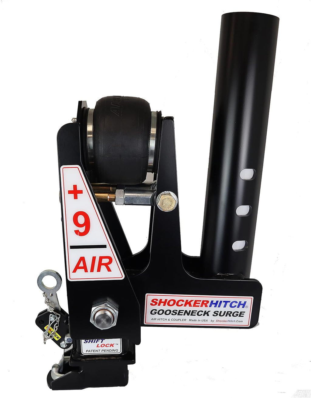 Gooseneck Air Hitch & Coupler, Round 4" Angled Pin 30K Coupler 9" Offset A203089