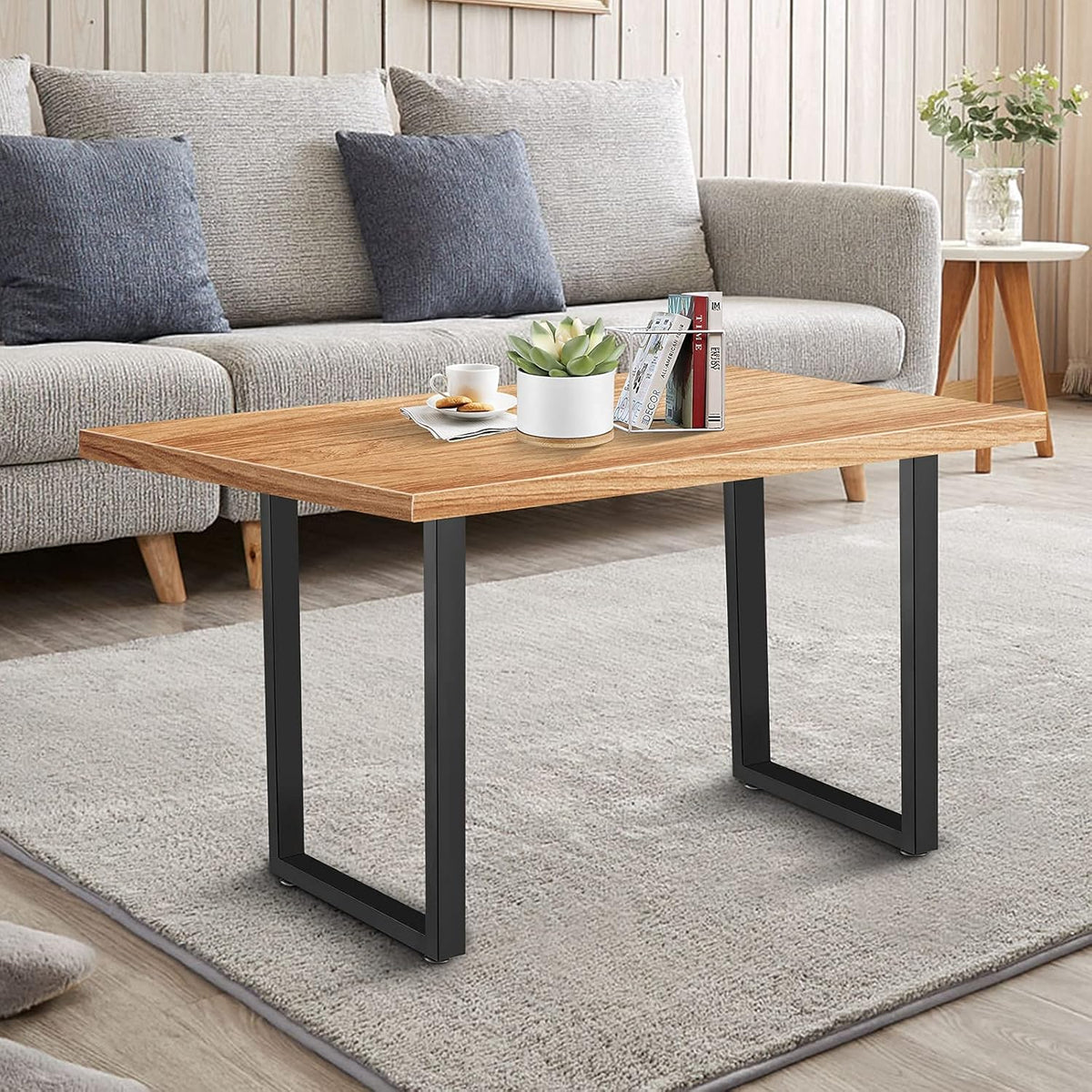 Metal Table Legs Set of 2 Black Matte 28" Height 18" Wide I311338
