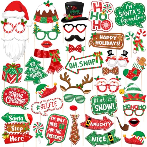 40Pcs Christmas Photo Booth Props Y624