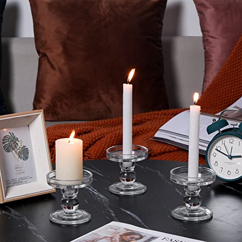 6 Pcs Clear Glass Candle Holders Z30367