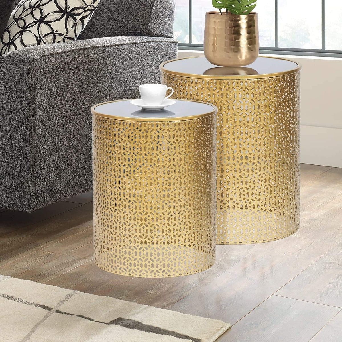 Round Nesting Accent Tables Set Of 2 G893496