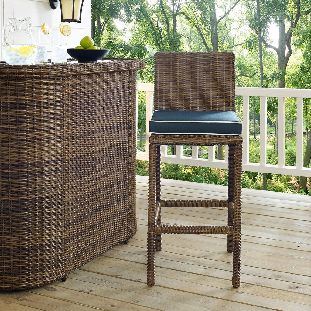 Wicker Patio Bar Stool Set of 2 V136469
