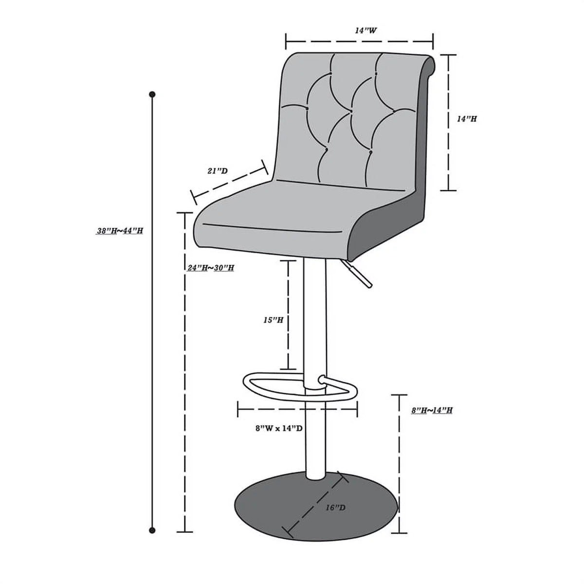 White Faux Leather Adjustable Height Swivel Barstool Set of 2 R93590