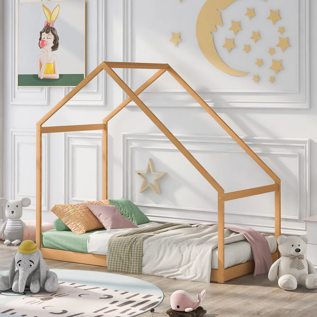 Twin Size Wooden House Bed C8080