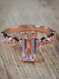 1.25 Carat Peach Pink Morganite and Diamond Engagement Ring in 10k Rose Gold Y564274