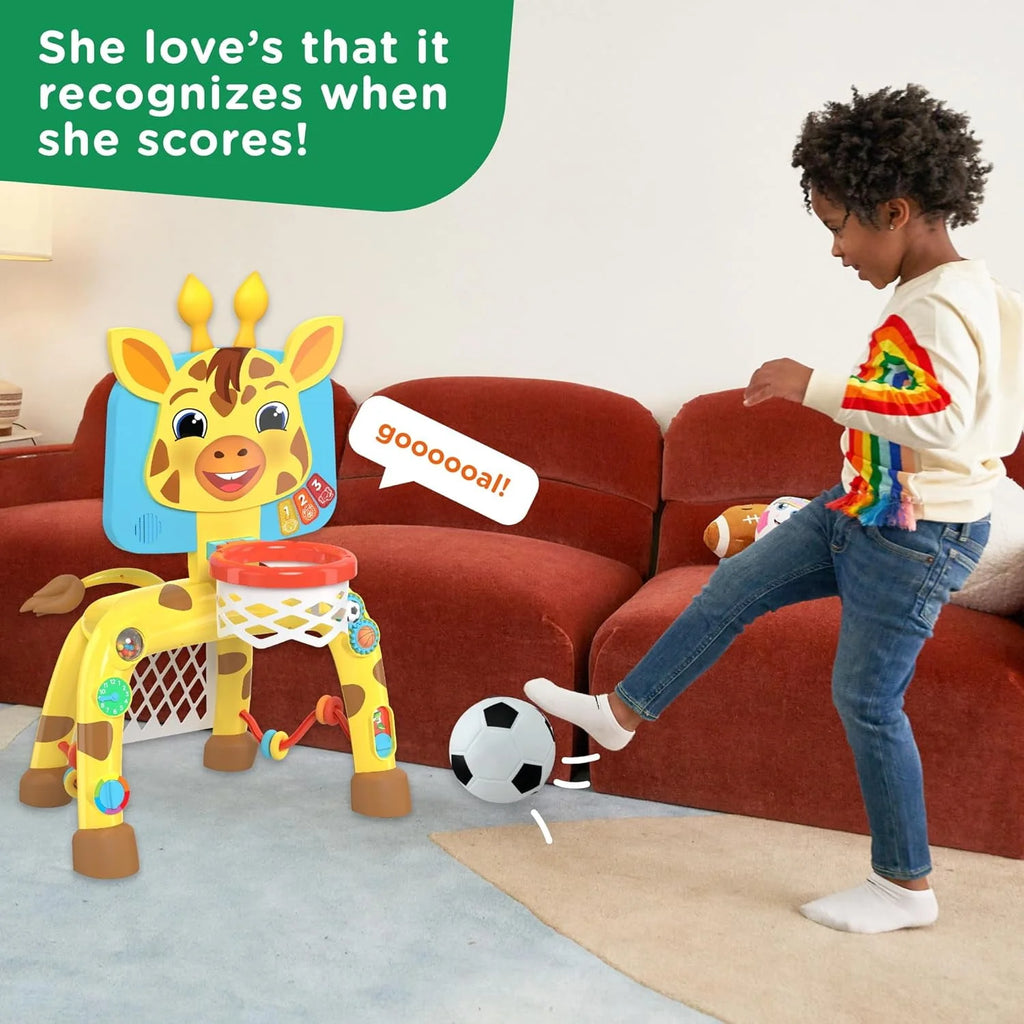 Giraffe Basketball Hoop & Soccer Goal Activity Center V87924