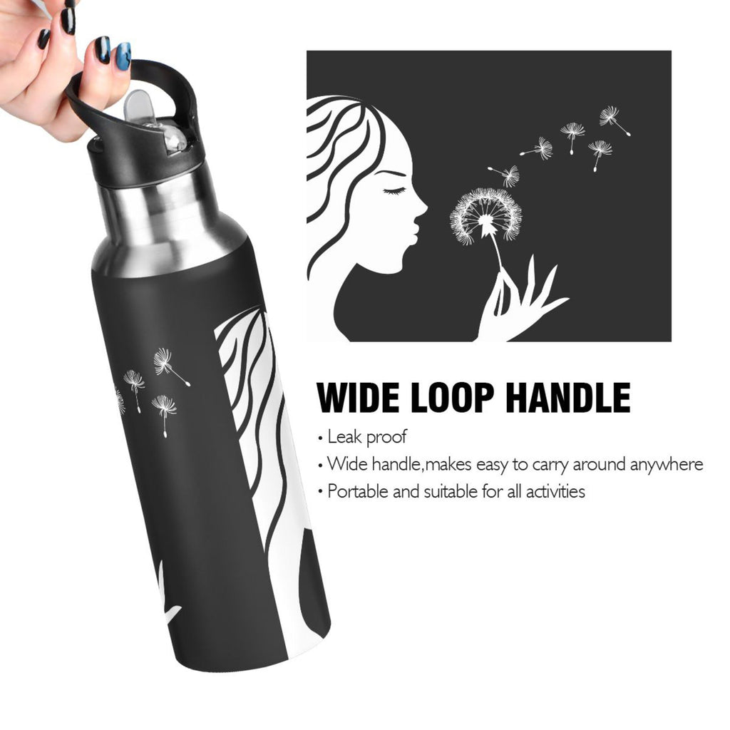 Stainless Steel Insulated Water Bottle with Straw Lid D797468