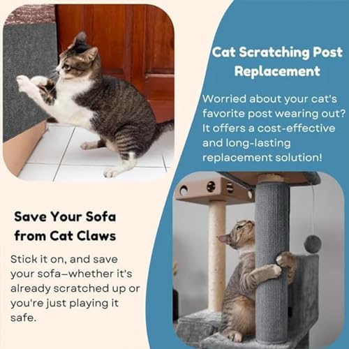 White Self-Adhesive Cat Scratching Mat, 23.62 * 39.37 in I7901