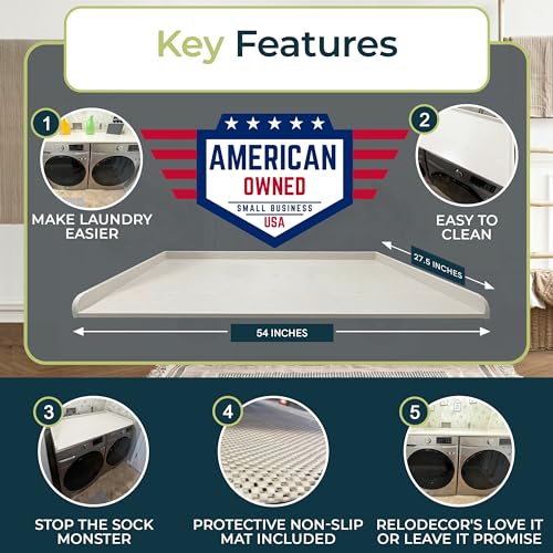 Washer and Dryer Countertop with Non-Slip Mat C275